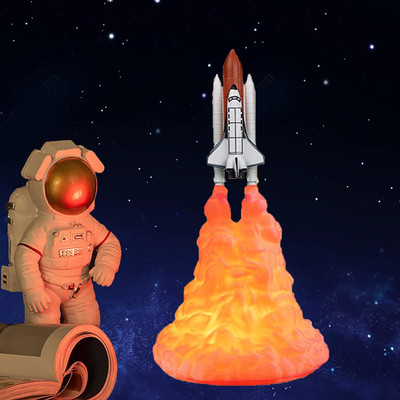 Rocket Lamp,Space Shuttle Lamp Night Light 3D Print 10.4 inch/26.5cm Moon Lam...