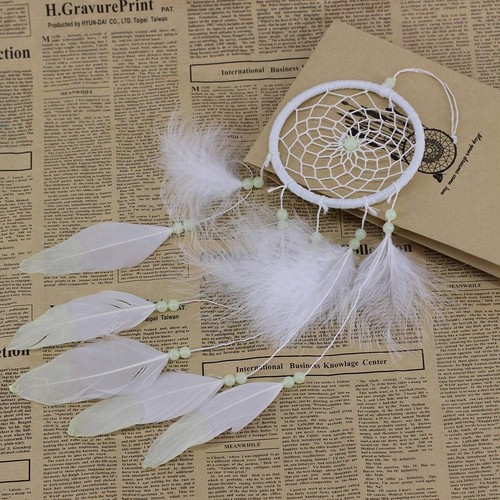 Luminous Dream Catcher,Manual Feather Hanging Decor Catcher For Type 2 - Picture 2 of 7