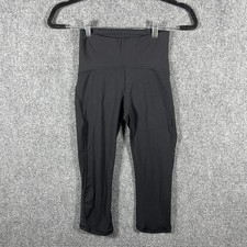 Lululemon Train Times Crop 17" Black Womens Size 2 1910
