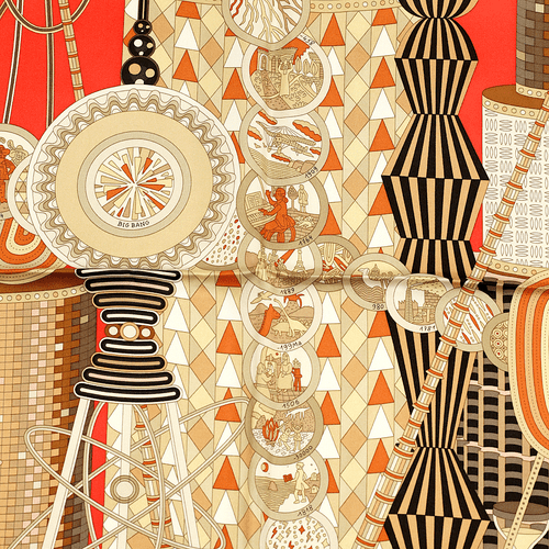 Hermes Scarf LE LABORATOIRE DU TEMPS 90cm Silk Foulard Carre PIERRE MARIE - Picture 3 of 7