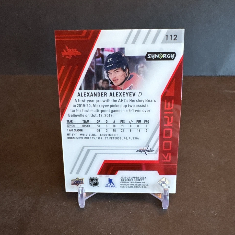 2020-21 Upper Deck SYNERGY ROOKIE #112 Alexander Alexeyev EX/NM - Image 2 of 2