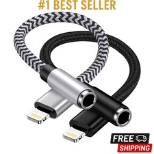 2Pack IPhone Headphone Adapter, Apple MFi Certified Lightning To 3.5mm Audio 8