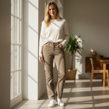 Talbots Women's Taupe Corduroy Straight Leg Pants Size 8