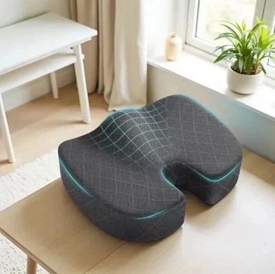 Memory Foam Orthopedic Seat Cushion   Ergonomic Office Chair Pad for Back Pain,