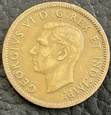 🇨🇦1939 CANADA PENNY KING GEORGE VI RAISE LUMP ON G OBVERSE LUMP ON RIM REVERSE