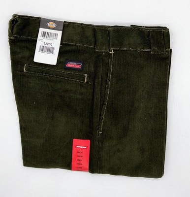 Dickies Men's Original 874 Olive Green Corduroy Work Pants, 32W x 30L