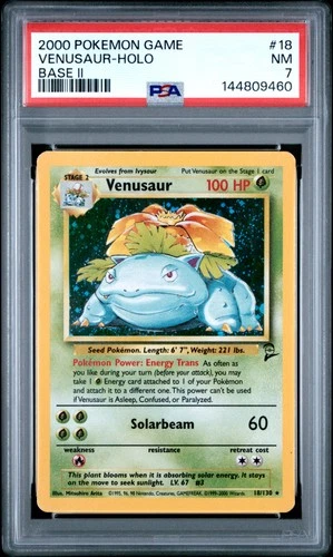 2000 POKEMON BASE SET 2 #18 VENUSAUR-HOLO PSA 7