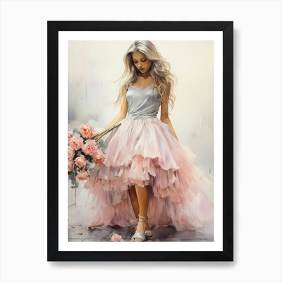 Watercolour bride Art Print Framed Wall Art Poster Canvas Print Picture
