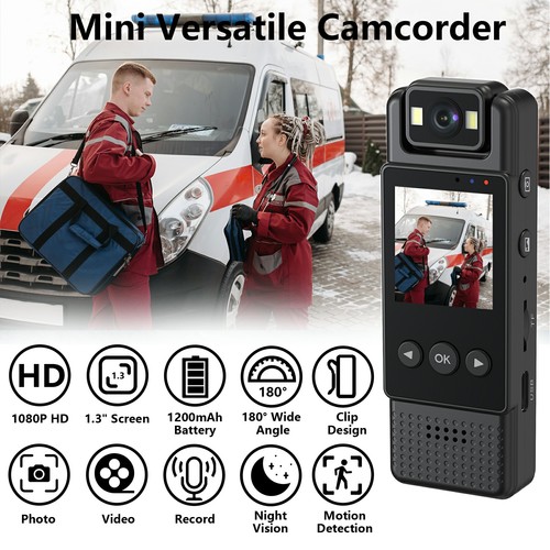1080P Police Body Camera HD 180° Video DVR Camcorder IR Night Vision Body Cam - Picture 8 of 19