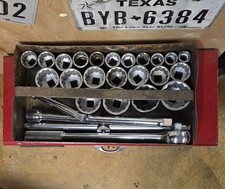 Sk Tools 34 Dr Socket Set 26pc 12pt 1316 - 2-14 Usa Ratchet Brkr Bar Extn
