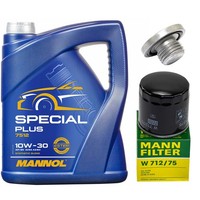 MotoröL Filter Set Mannol 10W-30 5 Liter + Schraube FüR Opel Vectra B Caravan