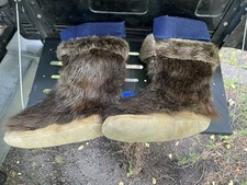 Mukluks handmade Inuit kamek or fur snow boots crafted  Beaver pelt