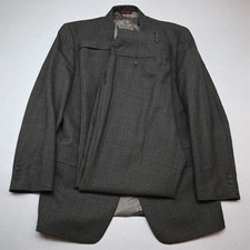 Vtg USA Made Hart Marx 41R 33x34 Brown Plaid 100% Wool Mens Jacket Pants Suit