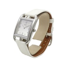 HERMES Cape Cod Watch CC1.210C Quartz Mother Of Pearl Diamond Dial Steel Leather 4