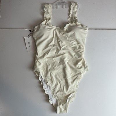 Vero Moda Damen cremefarben Jakobsmuschel Ganzkörper Badeanzug Größe UK 8 neu mit Etikett