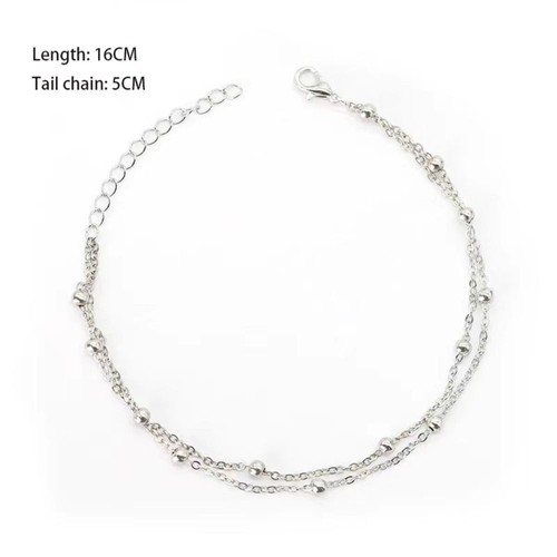 Double Bead Bracelet Alloy Wrist Adornment Simple Chain Bracelet Women - Picture 5 of 7
