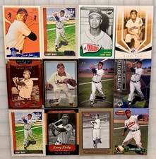 LARRY DOBY - Huge 12 card lot! Topps-Donruss-Upper Deck-Fleer+ INDIANS! HOF $$$