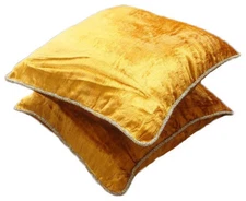 Orange & Yellow Throw Pillow Cover, 16"x16" Velvet Cushion-Glorious Flame