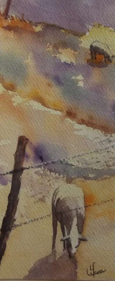 Aquarelle originale marque page signée " Moutons" - Photo 1/1