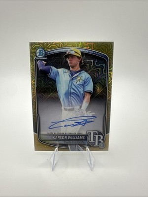 CARSON WILLIAMS 2025 BOWMAN CHROME MEGA AUTO GOLD MOJO REFRACTOR 39/50 BMA-CW