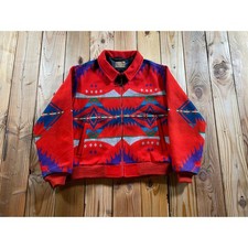 VTG Pendleton High Grade Western Wear Southwestern Wool Blanket Bomber Jacket