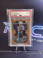 Panini Prizm Lazer Prizm Rookie Chuba Hubbard #355 PSA 8 Panthers NFL Card. rookie card picture