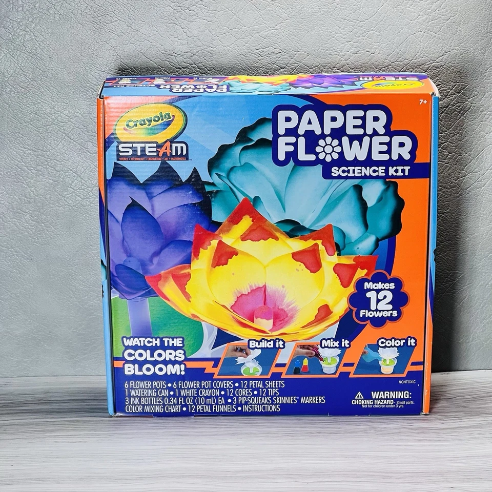 Kit de ciencia de flores de papel Crayola flores que cambian de color hágalo usted mismo artesanías vapor Foto 2 de 4