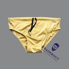 Speedo Men Gold solid one swim brief bikini Swimwear size 28 30 32 34 36