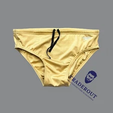 Speedo Men Gold solid one swim brief bikini Swimwear size 28 30 32 34 36