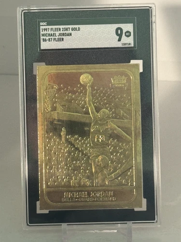 MICHAEL JORDAN 1997 Fleer 23KT Gold Card Rookies 1986-87 SN  00738  SGC 9