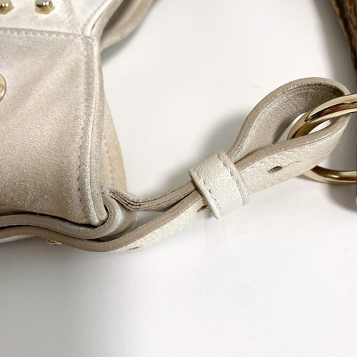 SAINT LAURENT YSL Mombasa White Leather and Suede Shoulder Bag - Picture 8 of 21