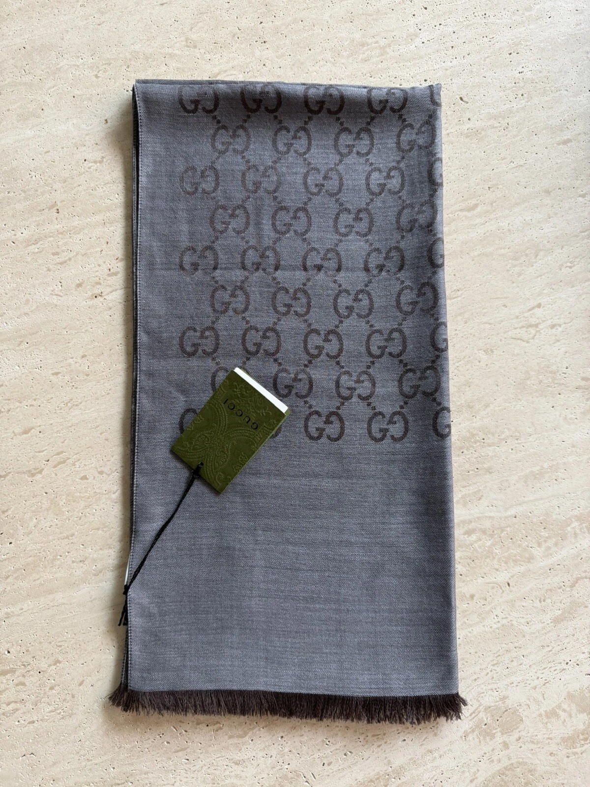 Foulard/châle Gucci GG jacquard laine/soie neuf avec étiquette ??
