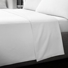 White 100% Egyptian Cotton Sateen Soft 400 Thread Count Flat Sheet