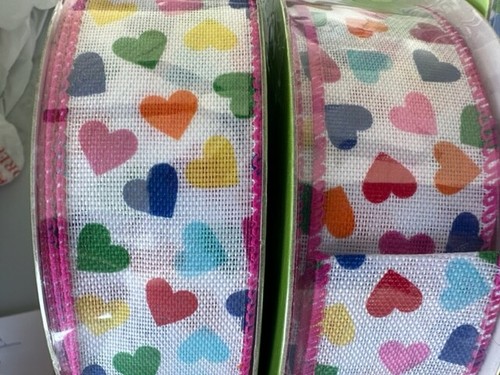 1 New 50 yards. flower floral PRINT WIRE EDGE RIBBON 1.5" Width - Picture 9 of 10