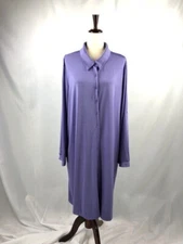 LuLaRoe Women's Long/Adjustable Sleeves Button ClosurePocketsDress Purple Sz:3XL