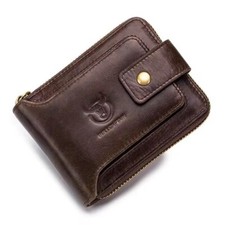 BULLCAPTAIN Men's Wallet Genuine Leather Purse Rfid Wallet Coin Card Wallet