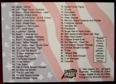 G.I. Joe 30th Salute - Karte #90 - Checkliste - Comic Bilder 1994