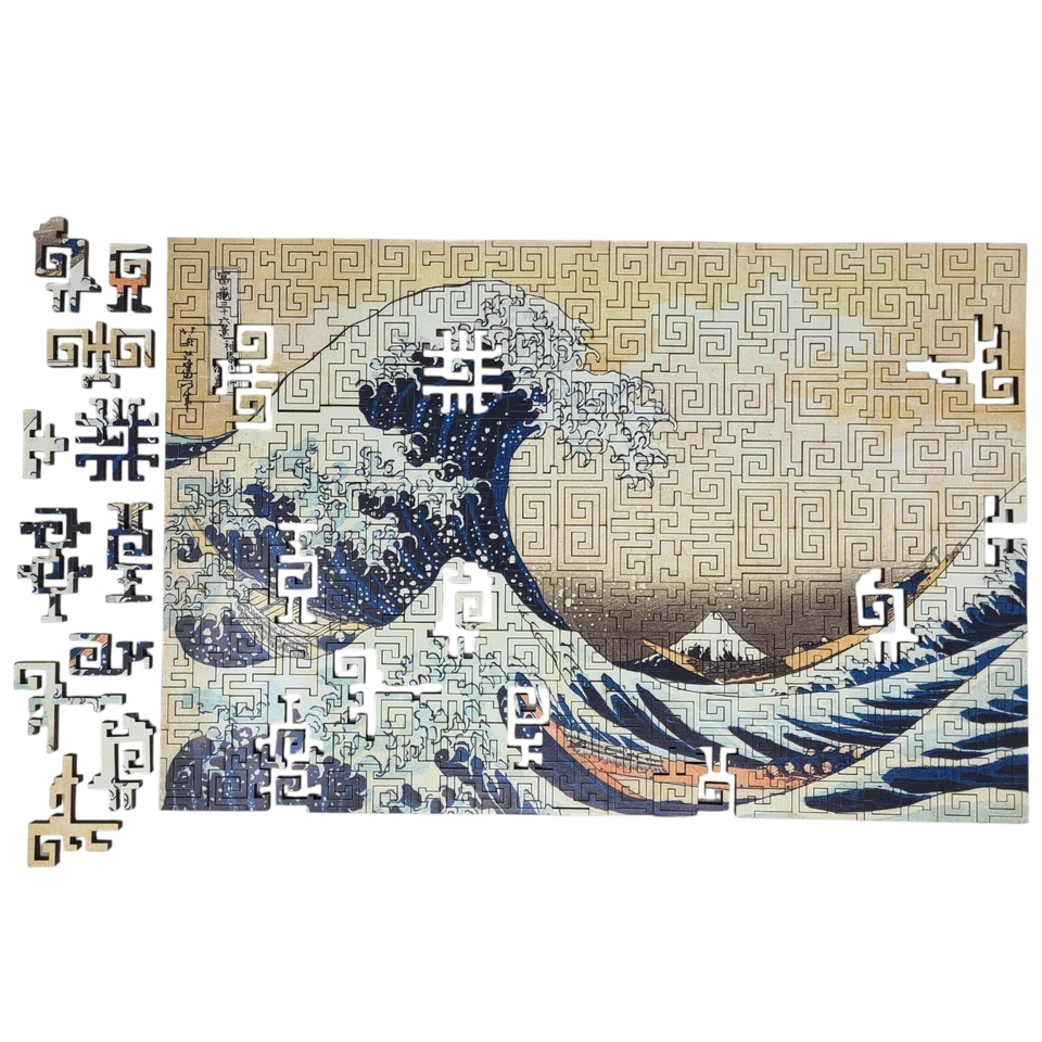 Wooden Puzzle for Adults by FoxSmartBox -Geometric - 260 Pieces - The Great Wave - Image 4 of 4