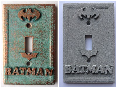 Batman Light Switch Cover - Aged Copper/Patina or Stone | eBay