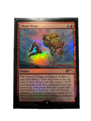 mtg happy holidays cards Chaos Wrap - Foil Promo Happy Holidays 2022 MTG - never played - see photos