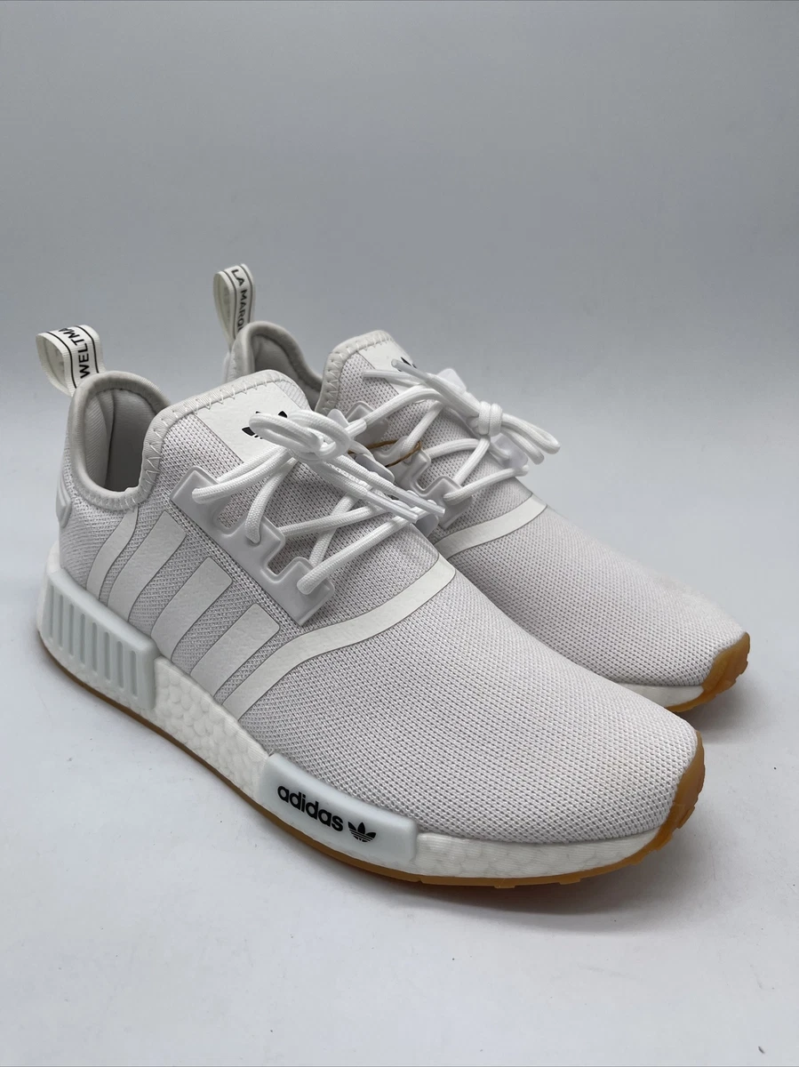 Adidas originals nmd shop r1  men's white/white/gum