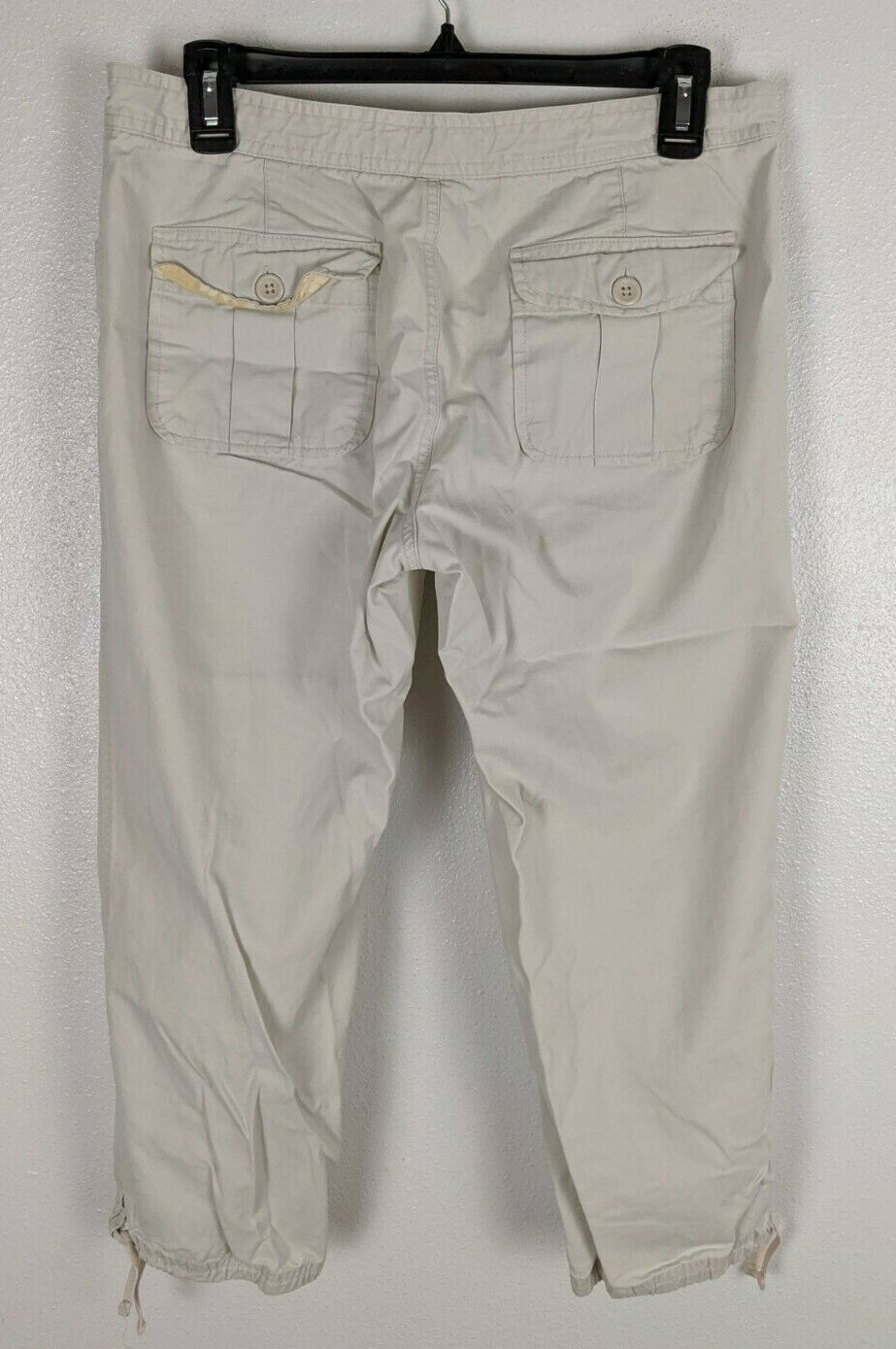 Old Navy Low Waist Capri Pants White Drawstring 100% Cotton Women's Size 8  | eBay
