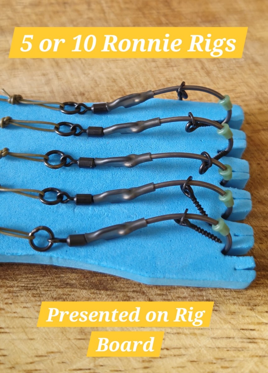 10 Ronnie Rig Spinner Rig Carp Fishing Rigs Curved Shank Hooks