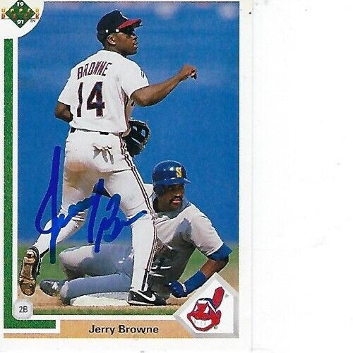 JERRY BROWNE SIGNED 1991 UPPERDECK #116 - CLEVELAND INDIANS