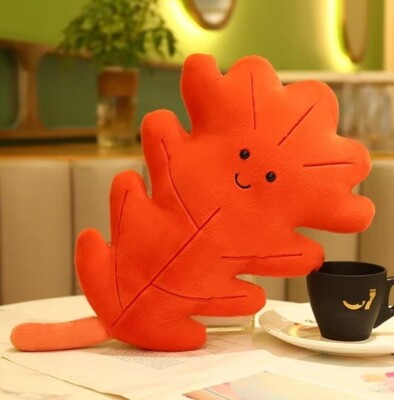 Red Leaf Pillow Plush Toy 14'' Stuffed Animal Toddler Doll Gift for Kids