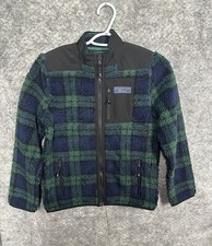 Vineyard Vines Youth Jacket Medium Blue Green Sherpa Supershep Shacket Zip Kids