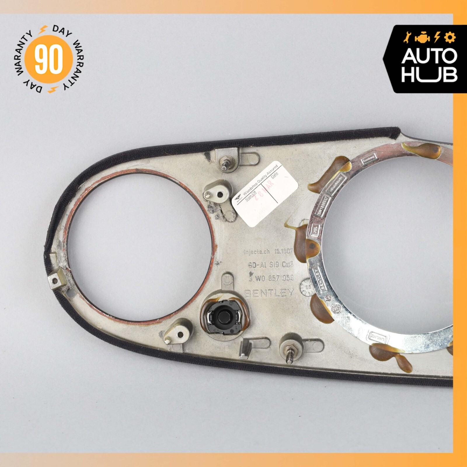03-13 Bentley Continental Flying Spur Dash Panel Speedometer Bezel Trim OEM 53k