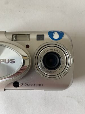 Olympus Stylus 300 3.2 MP Digital Camera Silver w/ Battery AS IS