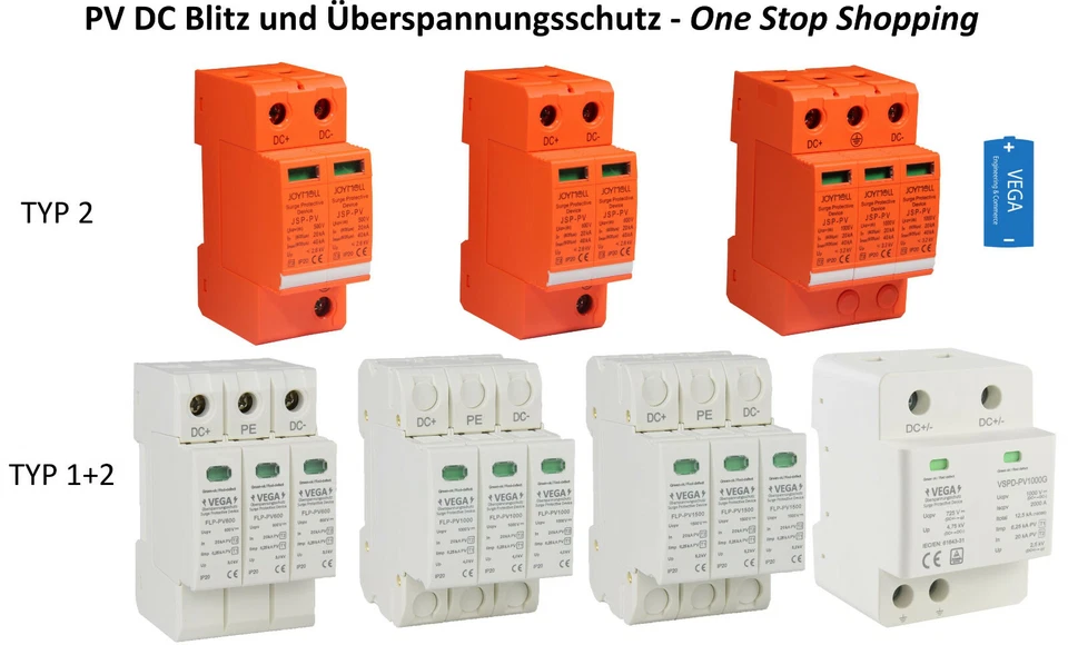 Überspannungsschutz Blitzschutz PV  / 500 600 1000V DC / 2&3 Polig /Typ2 /Typ1+2 - Bild 2 von 4