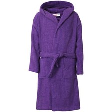 Enfants Filles 100%Coton Mou Éponge Violet Capuche Peignoir Luxe Pansement Robe